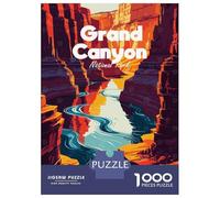 Jigsaw Puzzle for Adults 1000 Pieces, Grand Canyon National Park Illustration Artwork, Premium Puzzle Challenge, Gift for Adults, Precision Cut Pieces, 52x38cm/1000pcs