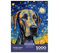 Jigsaw Puzzle for Adults 1000 Pieces Great Dane Van Gogh Jigsaw for Adults Relax Games Hand Speed Race Difficult And Challenge 52x38cm/1000pcs
