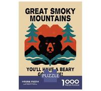 Jigsaw Puzzle for Adults 1000 Pieces Great Smoky Mountains National Park Poster Jigsaw Puzzle Brain Teaser Game For Family Fun Parent-child Interaction 52x38cm/1000pcs