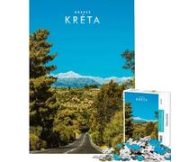 Jigsaw Puzzle for Adults 1000 Pieces Greek Islands Kreta Brain Teaser Game Challenging Game Toys Funny Gifts Staycation Kill Time (size 38x52cm)