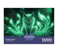 Jigsaw Puzzle for Adults 1000 Pieces Green Fox Spirit Teenager Puzzles Fun Games Staycation Kill Time for Is Ideal As A Gift 52x38cm/1000pcs