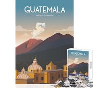 Jigsaw Puzzle for Adults 1000 Pieces Guatemala Antigua Volcano Puzzle For Teenagers Pattern Assembly Wishlist with Santa Claus Challenging Game Gifts (50x75cm)