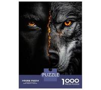 Jigsaw Puzzle for Adults 1000 Pieces Half Wolf Half Human Jigsaw Puzzle Brain Teaser Game Stress Reliever Birthday And Unique Gifts 52x38cm/1000pcs