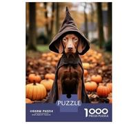 Jigsaw Puzzle for Adults 1000 Pieces, Halloween Vizsla Artwork, Mindfulness Activity, Christmas Puzzle Collection, Precision Cut Pieces, 70x50cm/1000pcs
