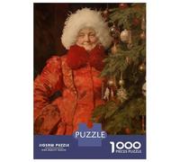 Jigsaw Puzzle for Adults 1000 Pieces Happy Mrs Claus Xmas Puzzles for Adults Relax Games Pattern Assembly for Is Ideal As A Gift 38x26cm/1000pcs