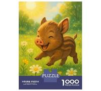 Jigsaw Puzzle for Adults 1000 Pieces Happy Piglet in A Meadow Jigsaw Puzzle Relaxing Games Difficult Challenge Unique Gifts for Birthday And Christmas 38x26cm/1000pcs
