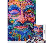 Jigsaw Puzzle for Adults 1000 Pieces Happy Psychedelic Hippie Practical Game Wall Decoration DIY Toys Suitable for Desktop Decoration (50x75cm)