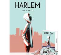 Jigsaw Puzzle for Adults 1000 Pieces Harlem New York Poster Puzzle For Teenagers Pattern Assembly Wishlist with Santa Claus Challenging Game Gifts (50x75cm)