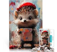 Jigsaw Puzzle for Adults 1000 Pieces Hedgehog Artist Spielspielzeug als Familiengeschenk Wanddekoration75x50cm