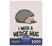 Jigsaw Puzzle for Adults 1000 Pieces, Hedgehog Needs A Hug Artwork, Stress Relief Activity, Gift for Adults, Durable Puzzle Pieces, 70x50cm/1000pcs