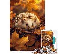 Jigsaw Puzzle for Adults 1000 Pieces Hedgehogs Autumn Nest Educational Game Learning Educational Toys Great Gifts And Toys for The Whole Family (Size 38x26cm)