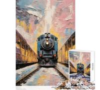 Jigsaw Puzzle for Adults 1000 Pieces Holiday Train DIY Toys Great Gift for Games Relaxing Games Parent-child Interaction Size 38x26cm