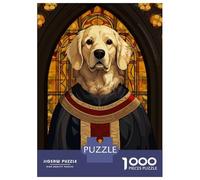 Jigsaw Puzzle for Adults 1000 Pieces Holy Golden Retriever Art Jigsaw Puzzle Brain Teaser Game Stress Reliever Birthday And Unique Gifts 70x50cm/1000pcs