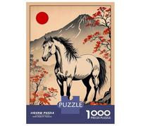 Jigsaw Puzzle for Adults 1000 Pieces Horse Japanese Art Adult Jigsaw Puzzle Hands-on Game Pattern Assembly Unique Gifts for Birthday And Christmas 70x50cm/1000pcs
