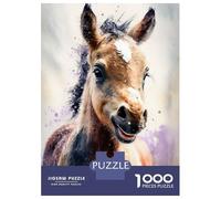 Jigsaw Puzzle for Adults 1000 Pieces Horse Watersketch Puzzle for Adults Family Game Improve Memory Parent-child Interaction 52x38cm/1000pcs