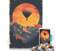 Jigsaw Puzzle for Adults 1000 Pieces Hot Air Balloon Sunset Educational Games Wall Decoration Birthday Present,Travel Gifts 38x26cm