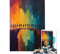 Jigsaw Puzzle for Adults 1000 Pieces Humanity Bridge Brain Teaser Game Challenging Game Toys Funny Gifts Staycation Kill Time (size 38x52cm)