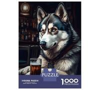 Jigsaw Puzzle for Adults 1000 Pieces Husky Beer Teenager Puzzles DIY Toys Precision Cutting Difficult And Challenge 70x50cm/1000pcs