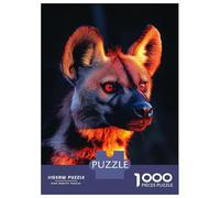 Jigsaw Puzzle for Adults 1000 Pieces Hyena Portrait with Red Eyes Puzzles for Adults Relax Games Pattern Assembly for Is Ideal As A Gift 52x38cm/1000pcs