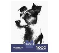 Jigsaw Puzzle for Adults 1000 Pieces Jack Russel Terrier Ink Puzzles for Adults Fun Games Home Decoration Unique Gifts for Birthday And Christmas 52x38cm/1000pcs