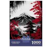 Jigsaw Puzzle for Adults 1000 Pieces Japanese Architecture Ink Adult Jigsaw Puzzle Hands-on Game Pattern Assembly Unique Gifts for Birthday And Christmas 38x26cm/1000pcs