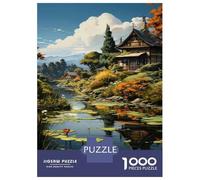 Jigsaw Puzzle for Adults 1000 Pieces Japanese Garden Pond Decor Puzzle for Adults Fun Games Difficult Hard Birthday And Unique Gifts 70x50cm/1000pcs