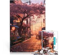 Jigsaw Puzzle for Adults 1000 Pieces Japanese Street Sakura Herausfordernd Schwierig Geeignet für die Schreibtischdekoration75x50cm