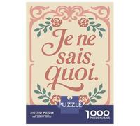 Jigsaw Puzzle for Adults 1000 Pieces, Je Ne Sais Quoi Text Art Artwork, Mindfulness Activity, Winter Indoor Entertainment, Premium Puzzle Pieces, 70x50cm/1000pcs