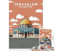 Jigsaw Puzzle for Adults 1000 Pieces Jerusalem Palestine Design DIY Toys Funny Gift Educational Game Improving Love between Couples Size 38x52cm