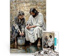Jigsaw Puzzle for Adults 1000 Pieces Jesus and The Samaritan Woman Entspannungsspiele mit passendem Poster und Quizblatt52x38cm