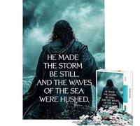 Jigsaw Puzzle for Adults 1000 Pieces Jesus Calms The Storm Challenging To Complete For Family Fun Toy Wall Decor for 14+ Puzzle Game Offered (38x52cm)