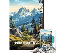 Jigsaw Puzzle for Adults 1000 Pieces John Muir Trail Landscape Illustration Relax Games for Educational Game Challenge Toy Birthday Gifts Wall Decoration (size 38x52cm)