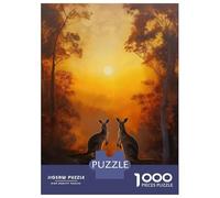 Jigsaw Puzzle for Adults 1000 Pieces Kangaroo Forest Sunset Jigsaw Puzzle Relax Games Precision Cutting Parent-child Interaction 38x26cm/1000pcs