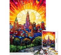 Jigsaw Puzzle for Adults 1000 Pieces Kansas City Glass Skyline Hands-on Game Perfect Decoration Educational Toy Suitable for Desktop Decoration (50x75cm)