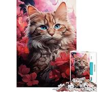 Jigsaw Puzzle for Adults 1000 Pieces Kitty Cat McScratchy Puzzle for Adults Relax Games Birthday Present Birthday And Unique Gifts (Size 38x52cm)