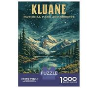 Jigsaw Puzzle for Adults 1000 Pieces, Kluane National Park Vintage Artwork, Mindfulness Activity, Festive Season Fun, Premium Thick Cardboard, 70x50cm/1000pcs