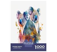 Jigsaw Puzzle for Adults 1000 Pieces Koala Bear Watercolor Art Jigsaw Puzzle Brain Teaser Game For Family Fun Parent-child Interaction 38x26cm/1000pcs