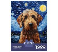Jigsaw Puzzle for Adults 1000 Pieces Labradoodle Starry Night Jigsaw for Adults Relax Games Hand Speed Race Difficult And Challenge 38x26cm/1000pcs