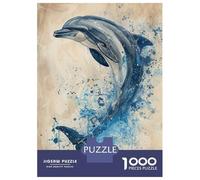 Jigsaw Puzzle for Adults 1000 Pieces Leap of The Dolphin Teenager Puzzles Fun Games Analysis And Logic Difficult And Challenge 70x50cm/1000pcs