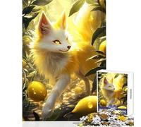 Jigsaw Puzzle for Adults 1000 Pieces Lemon Fox in Orchard Toy Wall Decor Gift Birthday Practical Game with Fully Interlocking Randomly Shaped Pieces size 50x75cm
