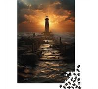 Jigsaw Puzzle for Adults 1000 Pieces Lighthouse Sunset Ocean View Adult Jigsaw Puzzle Family Game Enhance Memory Parent-child Interaction 70x50cm/1000pcs
