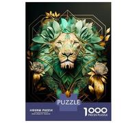 Jigsaw Puzzle for Adults 1000 Pieces Lion Floral Jigsaw Puzzle Relaxing Games Difficult Challenge Unique Gifts for Birthday And Christmas 38x26cm/1000pcs