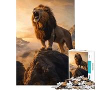 Jigsaw Puzzle for Adults 1000 Pieces Lion King Roar for Educational Game Toy Intellectual Game Secret Santa Gifts Stress Reliever (Size 38x26cm)