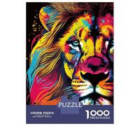 Jigsaw Puzzle for Adults 1000 Pieces Lion Pop Art Animal Face Jigsaw Puzzle Relaxing Games Difficult Challenge Unique Gifts for Birthday And Christmas 70x50cm/1000pcs