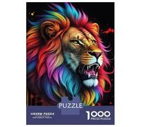 Jigsaw Puzzle for Adults 1000 Pieces Lion Splash Art Jigsaw Puzzle Relaxing Games Difficult Challenge Unique Gifts for Birthday And Christmas 38x26cm/1000pcs