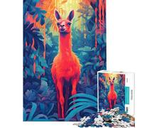 Jigsaw Puzzle for Adults 1000 Pieces Llama In The Jungle Jigsaw Hands-on Game A Work of Art Unique Gifts for Birthday And Christmas (Size 50x75cm)