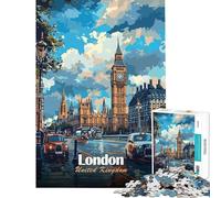 Jigsaw Puzzle for Adults 1000 Pieces London, United Kingdom Cityscape Brain Teaser Game Challenging Game Toys Funny Gifts Staycation Kill Time (size 38x52cm)
