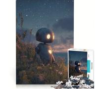 Jigsaw Puzzle for Adults 1000 Pieces Lonely Robot on A Hill Educational Games Wall Decoration Birthday Present,Travel Gifts 38x26cm