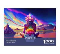 Jigsaw Puzzle for Adults 1000 Pieces Lotus Beach Meditation Jigsaw Puzzle Relaxing Games Difficult Challenge Unique Gifts for Birthday And Christmas 70x50cm/1000pcs