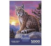 Jigsaw Puzzle for Adults 1000 Pieces, Lynx at Sunset Artwork, Mindfulness Activity, Perfect, Premium Thick Cardboard, 52x38cm/1000pcs